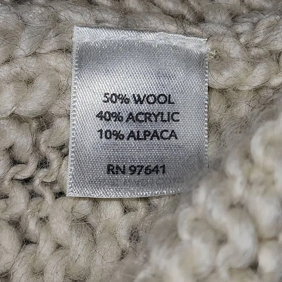 NWT J Jill Womens Cream Tan Wool Alpaca Unique Knit Sweater Medium New - Picture 5 of 5